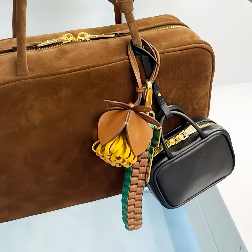 Flower Leather Bag Charm