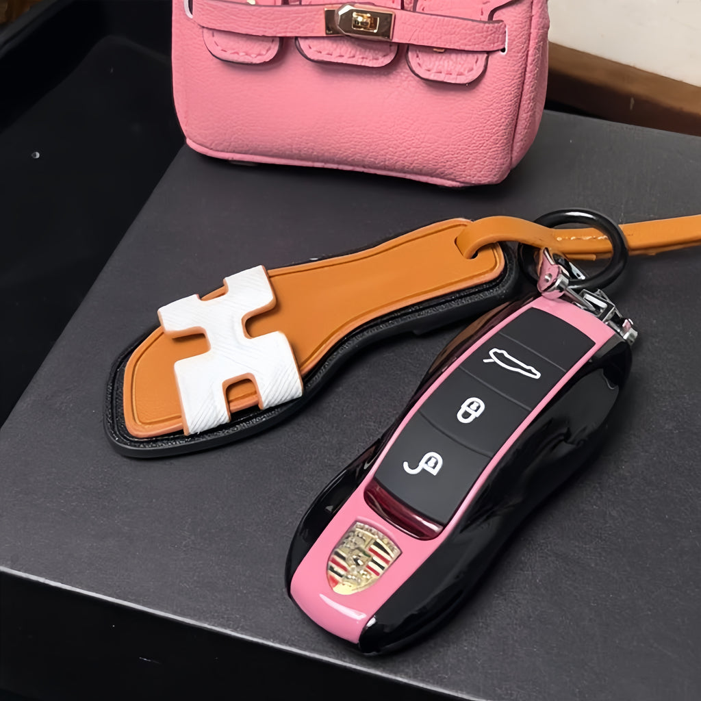 Handmade Slipper Leather Bag Charm