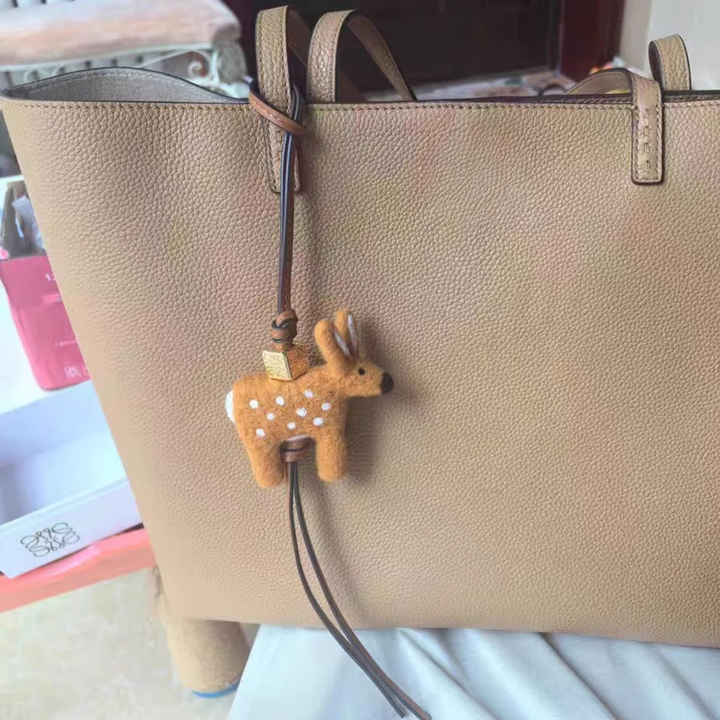 Sika Deer Wool Felt Fluffy Bag Charm