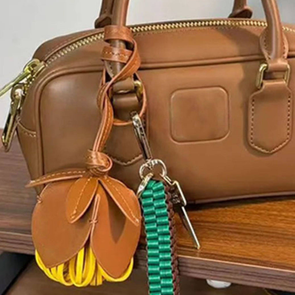 Flower Leather Bag Charm