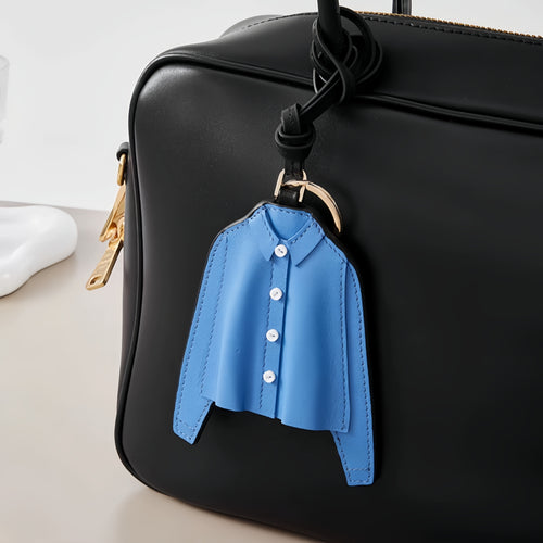 Blue Shirt Leather Bag Charm