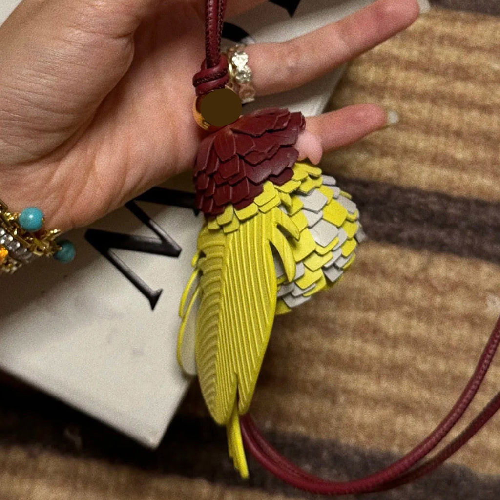 Parrot Leather Bag Charm
