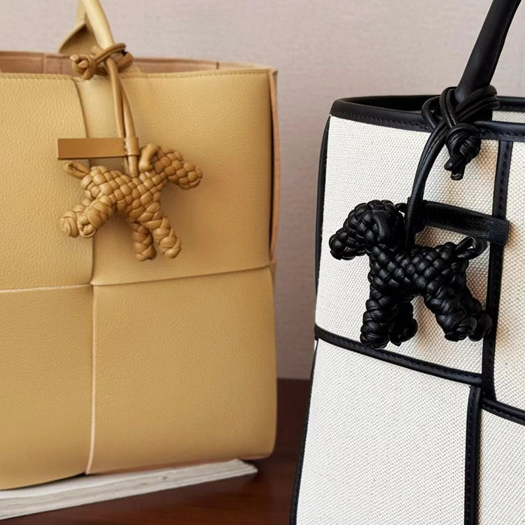 Multicolor Puppy Leather Bag Charm