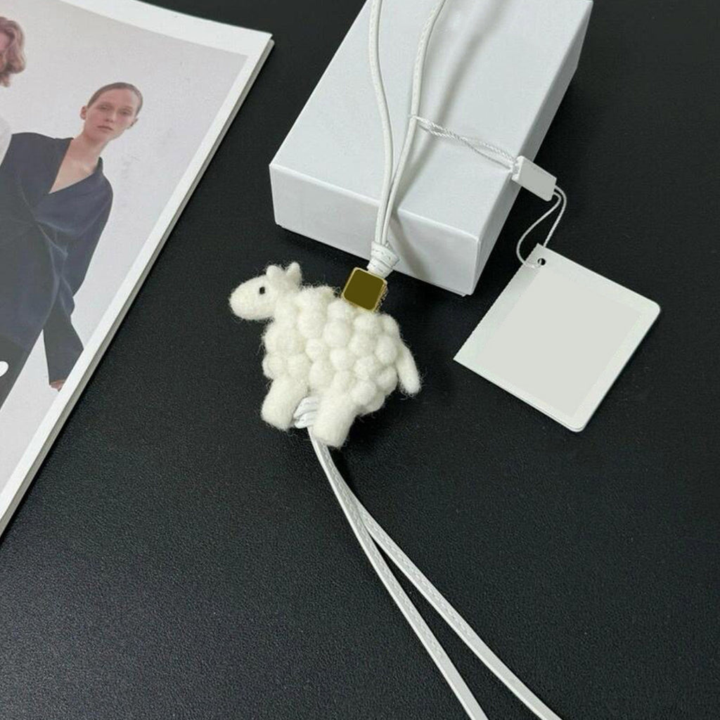 Sheep Wool Felt Fluffy Bag Charm