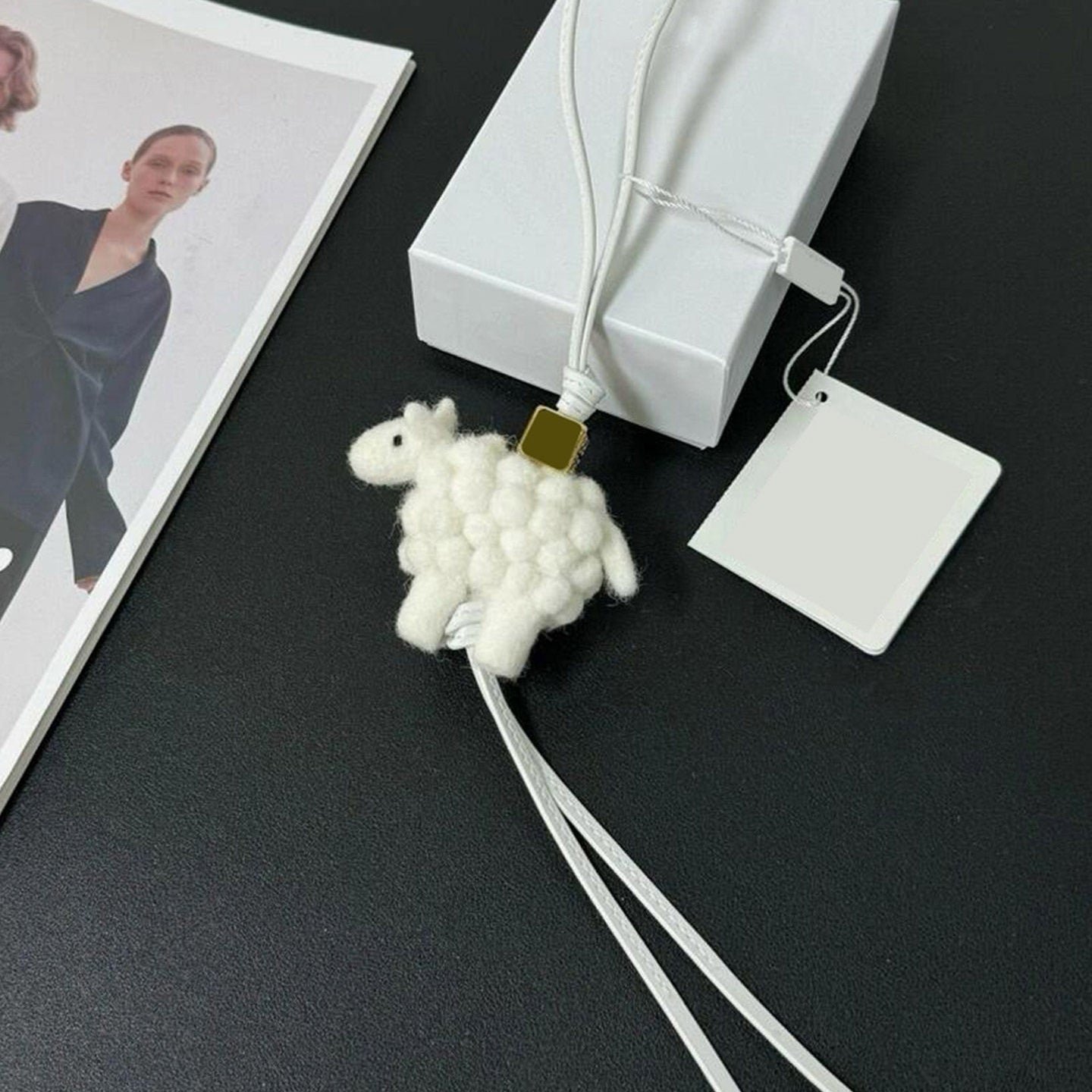 Sheep Wool Felt Fluffy Bag Charm