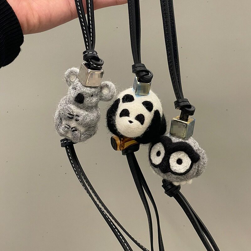 Owl Wool Felt Fluffy Bag Charm