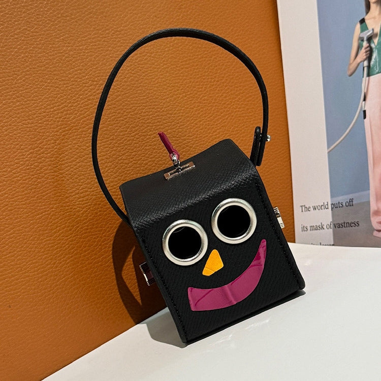 Mini Square-shaped Robot Leather Bag Charm