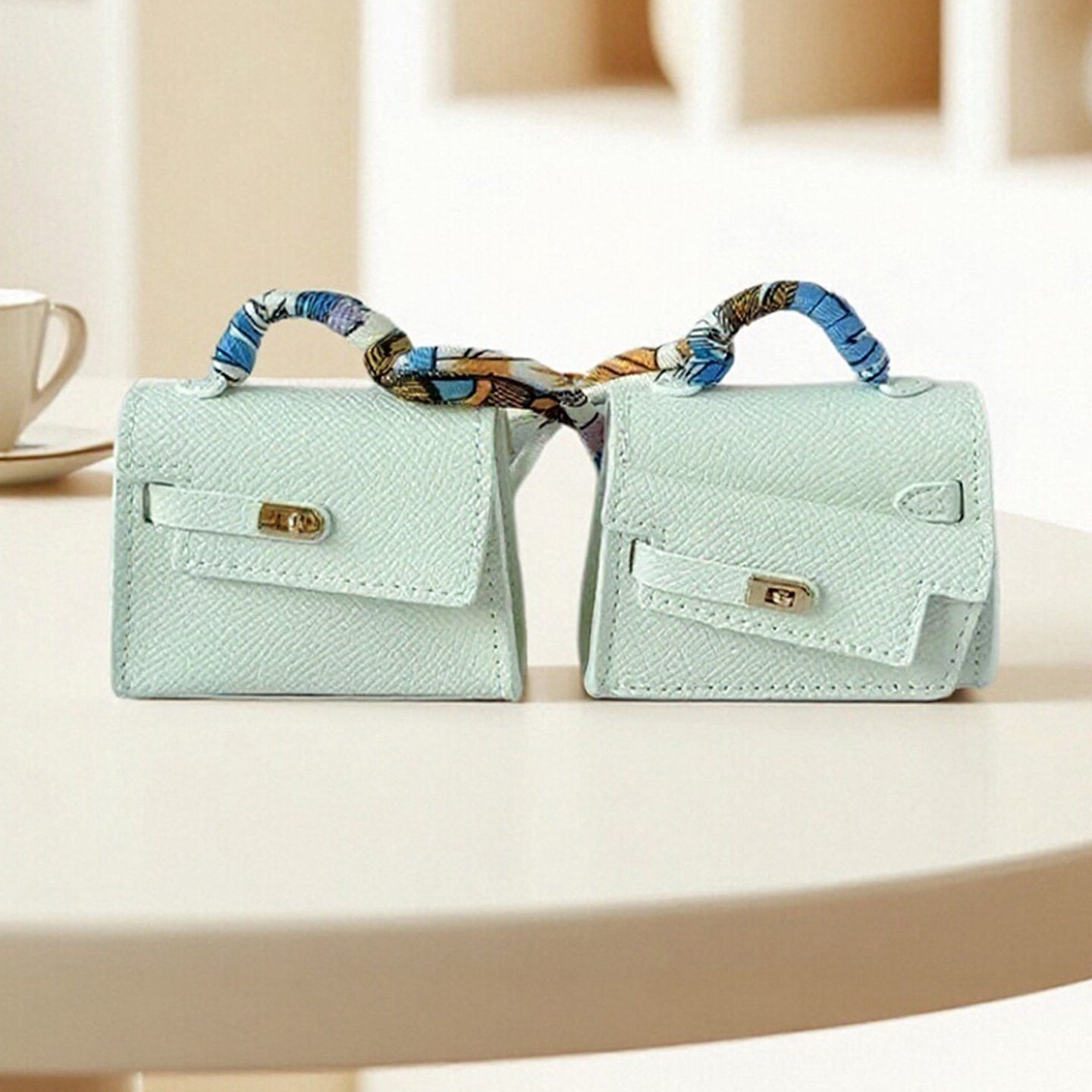 Elongated Mini Bag Leather Bag Charm