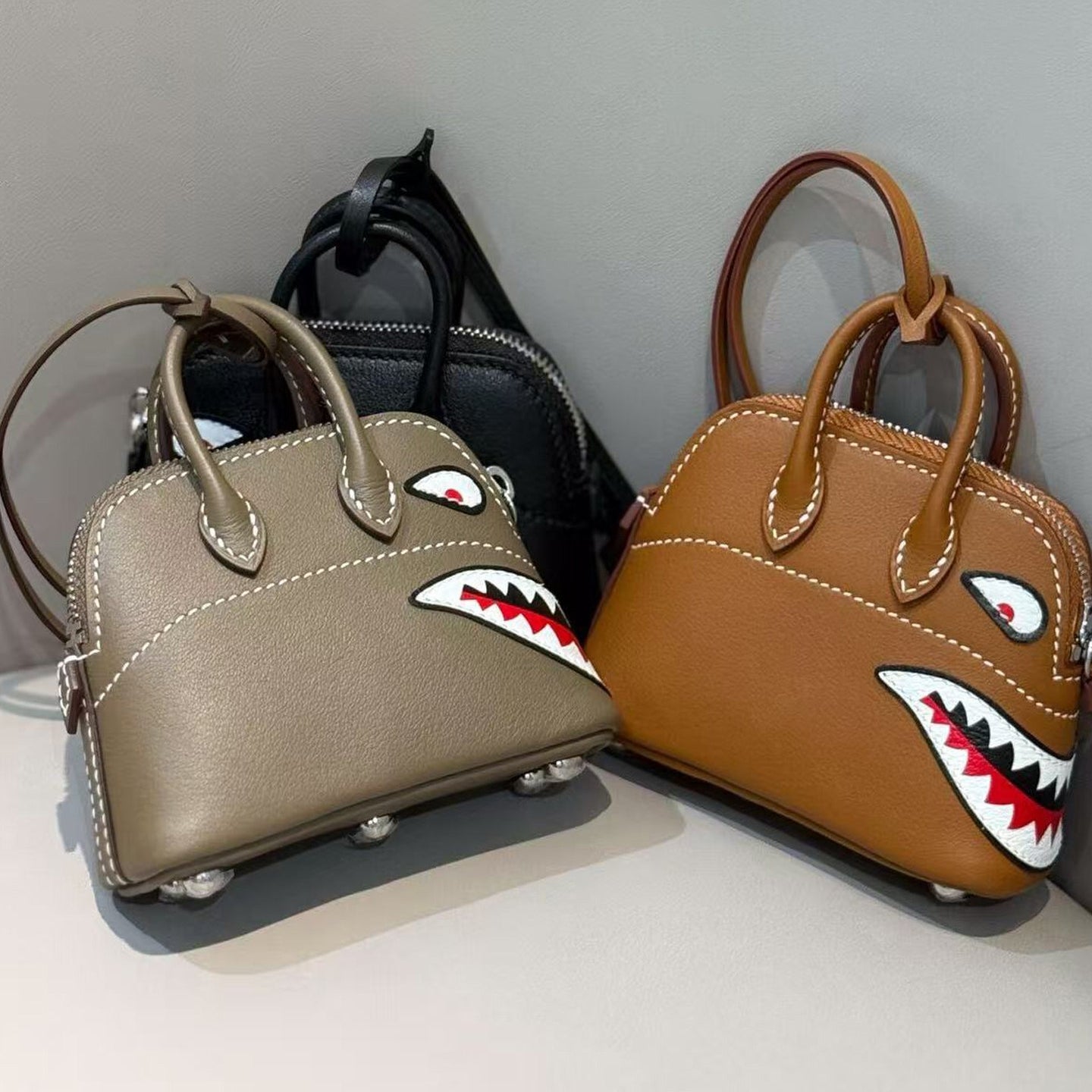 Shark Shell Bag Leather Bag Charm