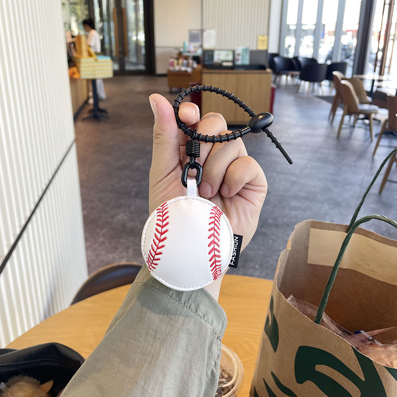 Red Baseball Leather Bag Charm