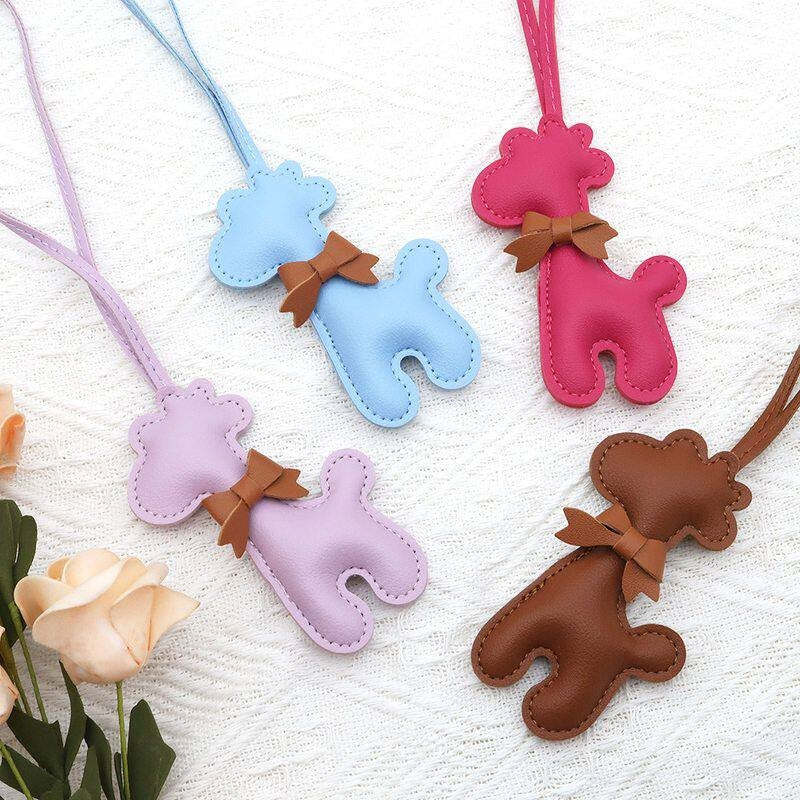 Giraffe Leather Bag Charm