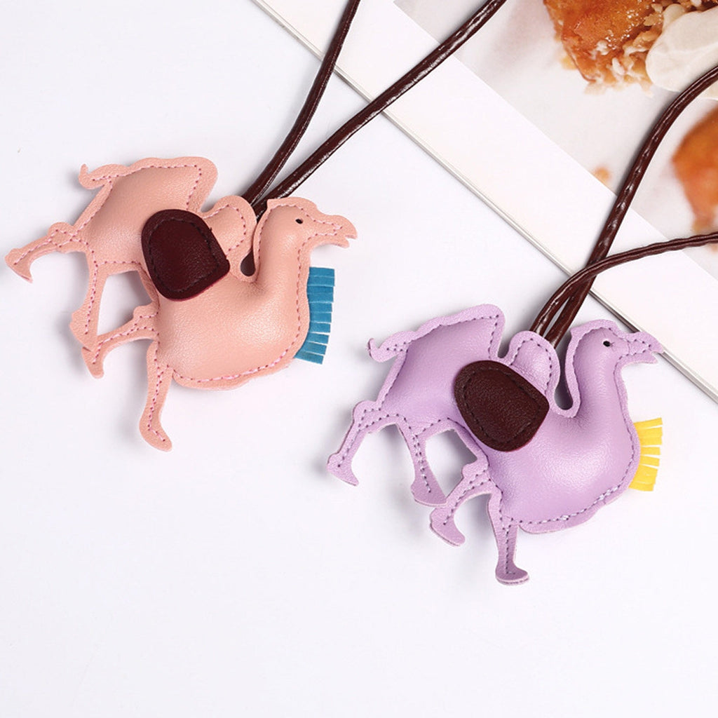 Camel Leather Bag Charm