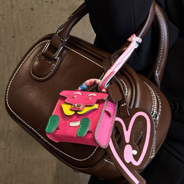 Baby-faced Mini Bag Leather Bag Charm