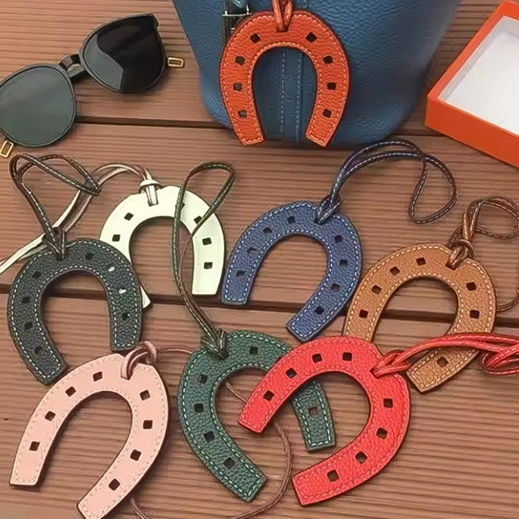 Horseshoe Leather Bag Charm