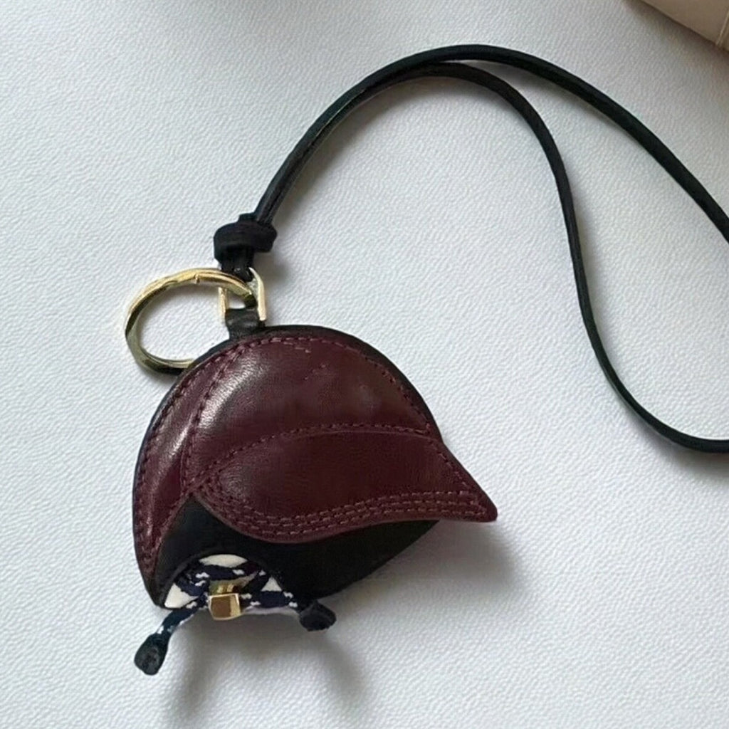 Beanie Hat Leather Bag Charm