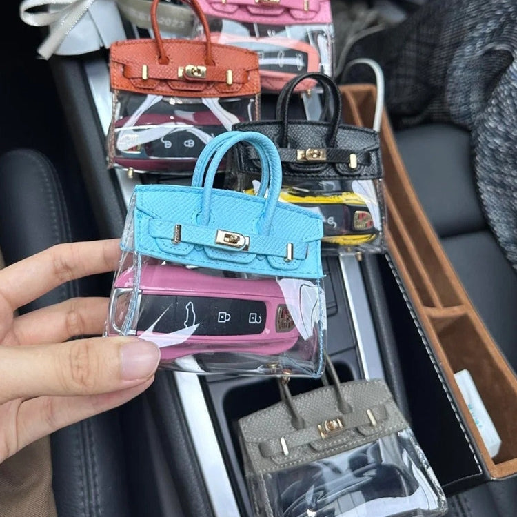 Transparent Key & Headphone Pouch Leather Bag Charm