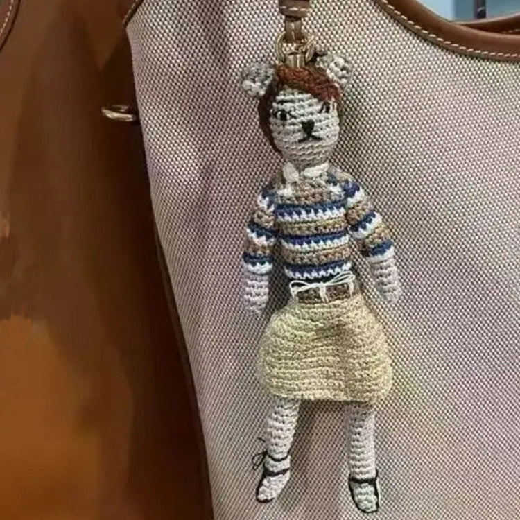 Crochet Flower Dress Doll Knotty Bag Charm