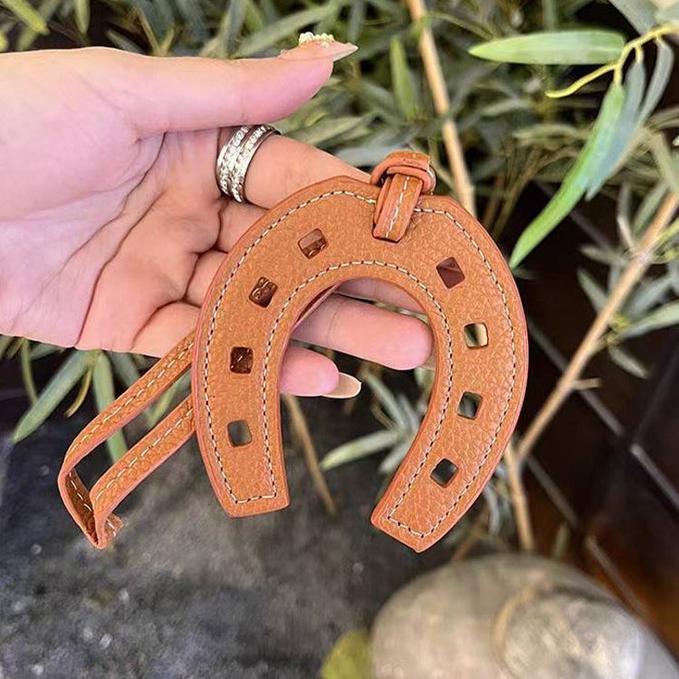 Horseshoe Leather Bag Charm