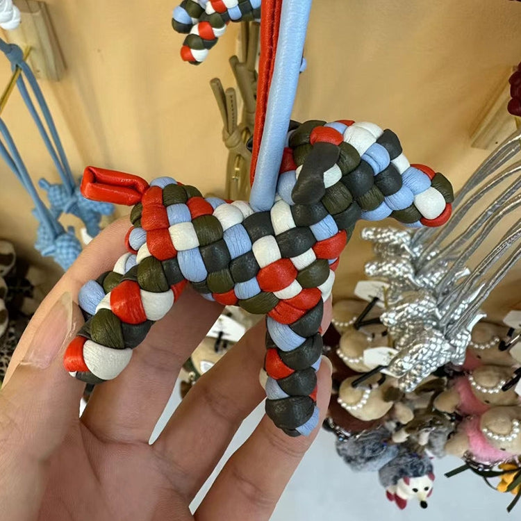 Multicolor Puppy Leather Bag Charm