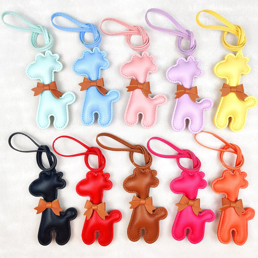 Giraffe Leather Bag Charm