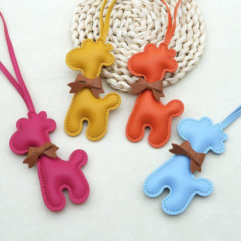 Giraffe Leather Bag Charm