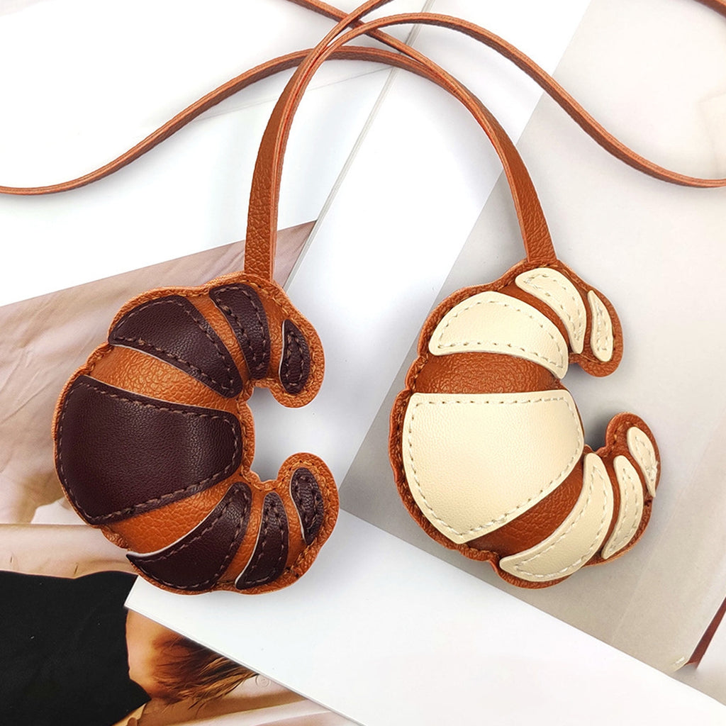 Multicolor Croissant Leather Bag Charm