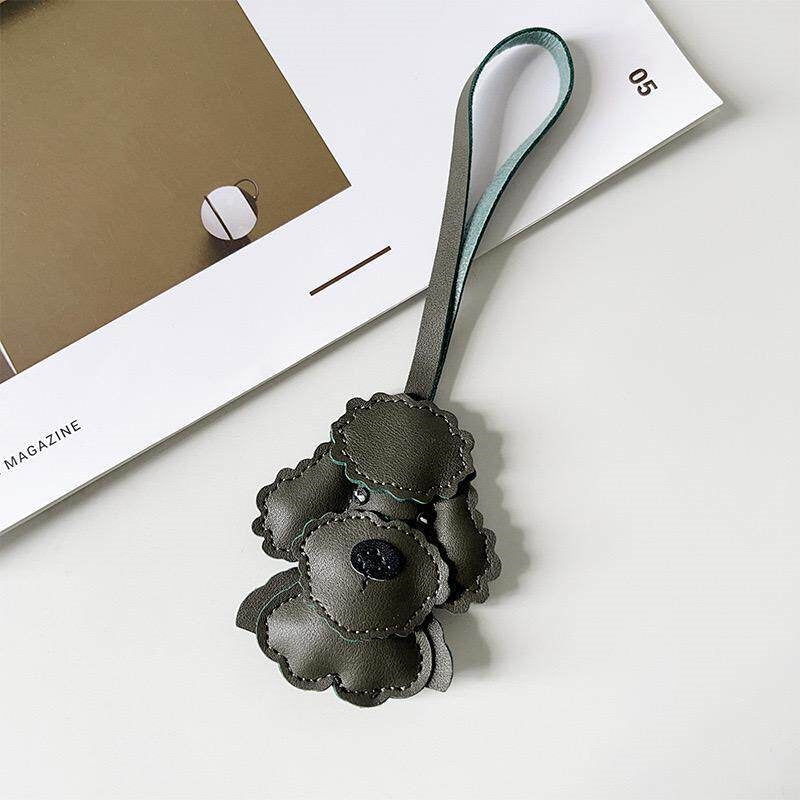 Multicolor Schnauzer Leather Bag Charm