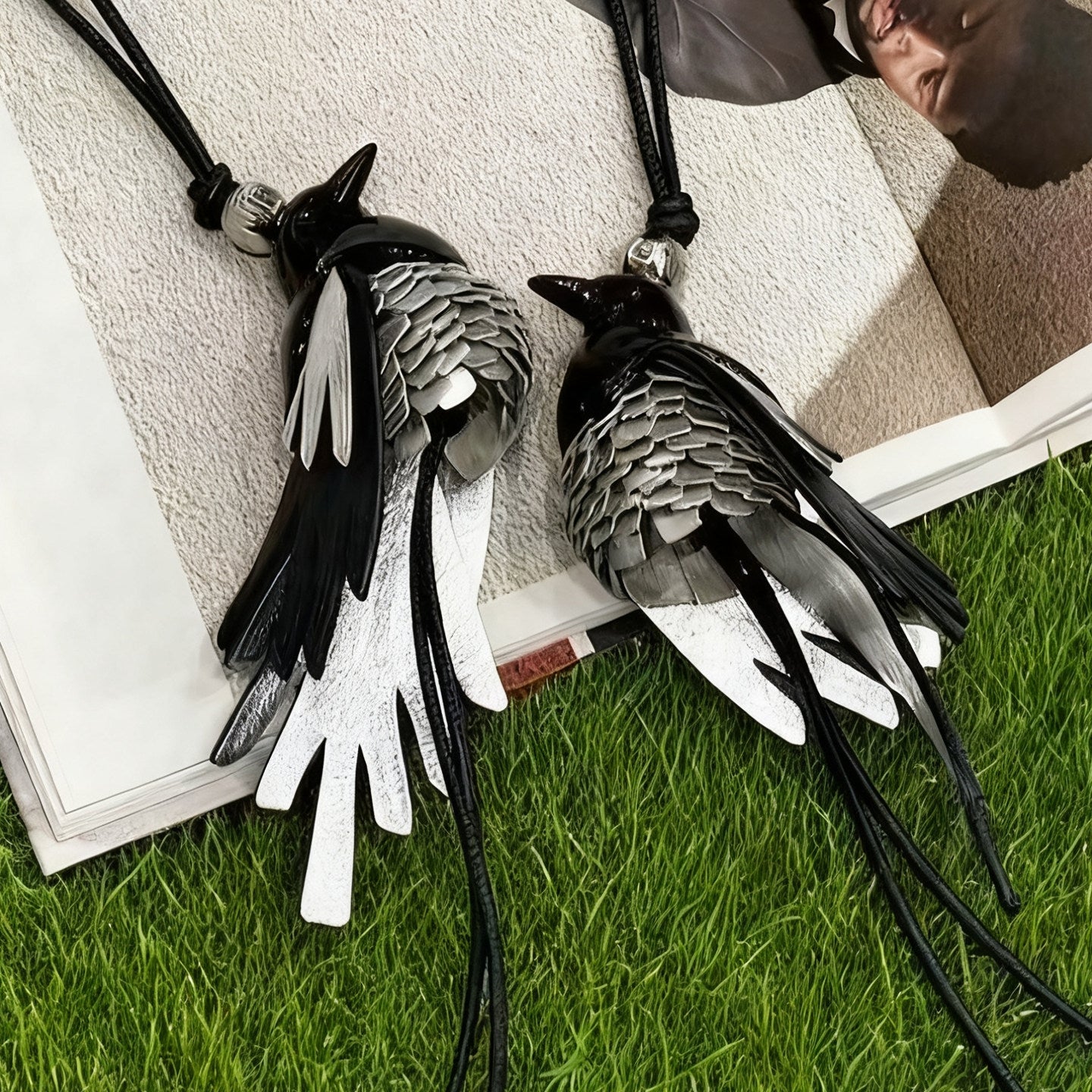 Magpie Leather Bag Charm