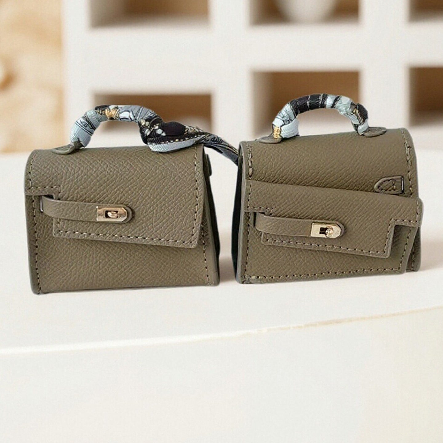Elongated Mini Bag Leather Bag Charm