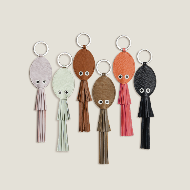 Tassel-designed Squid Leather Bag Charm