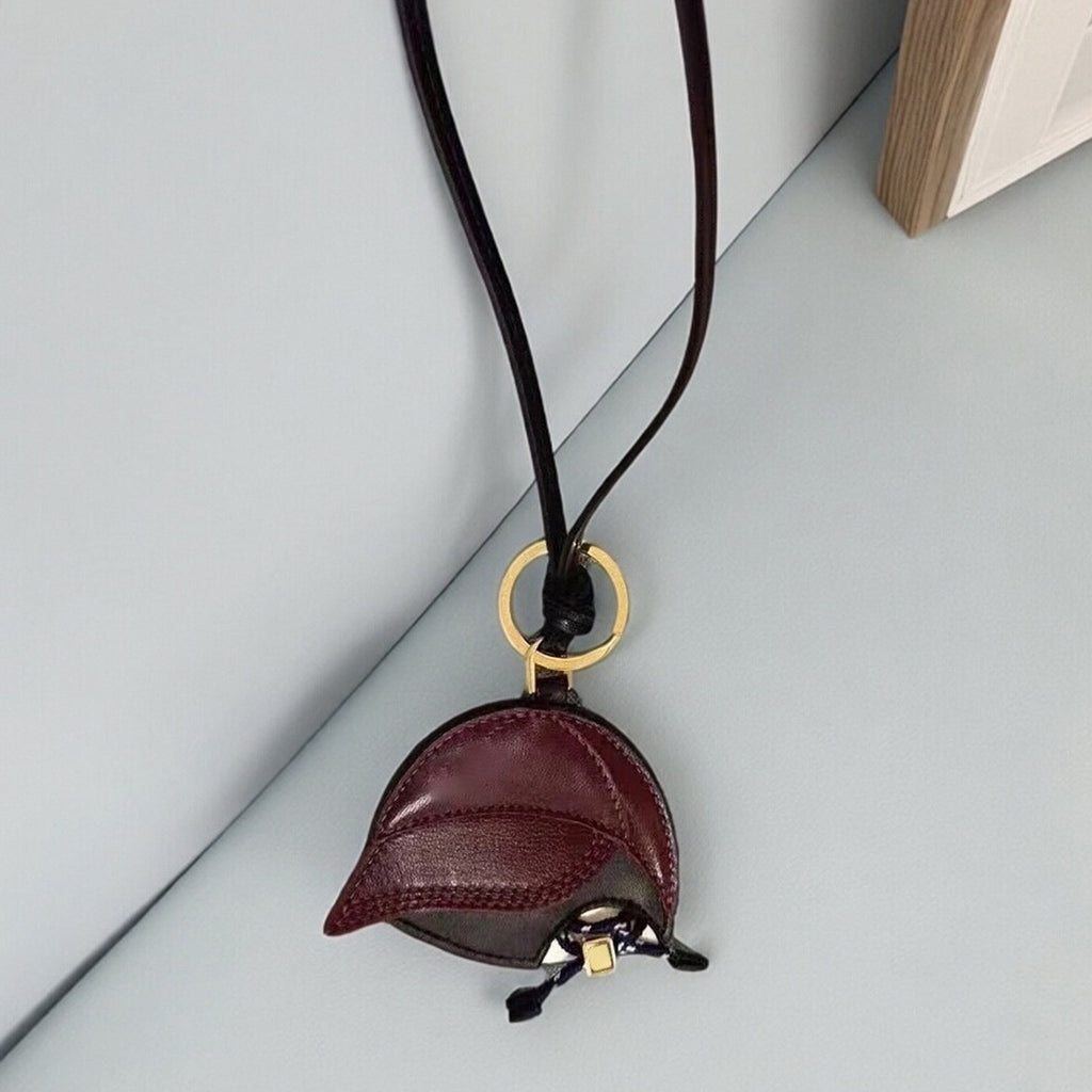 Beanie Hat Leather Bag Charm