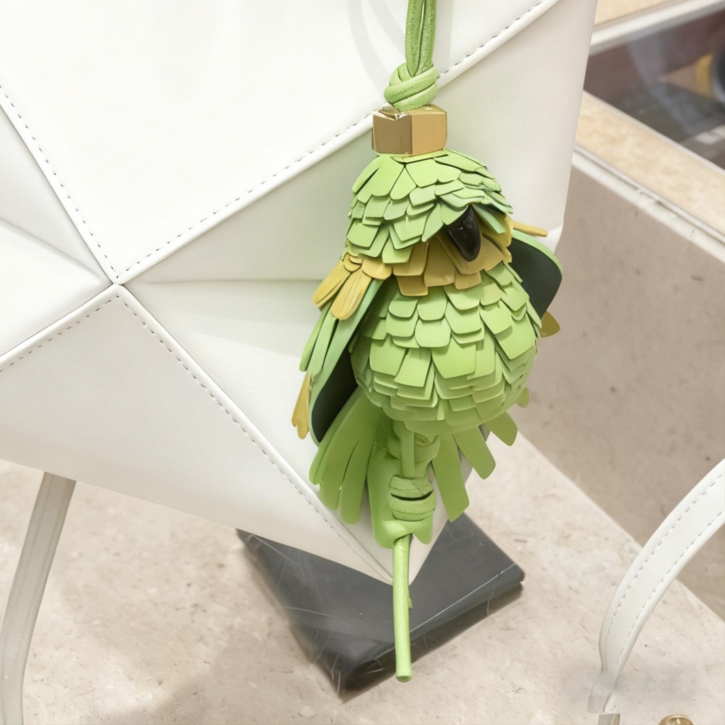 Parrot Leather Bag Charm