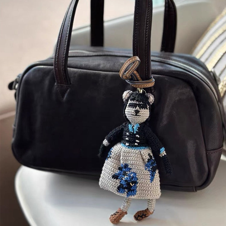 Crochet Flower Dress Doll Knotty Bag Charm