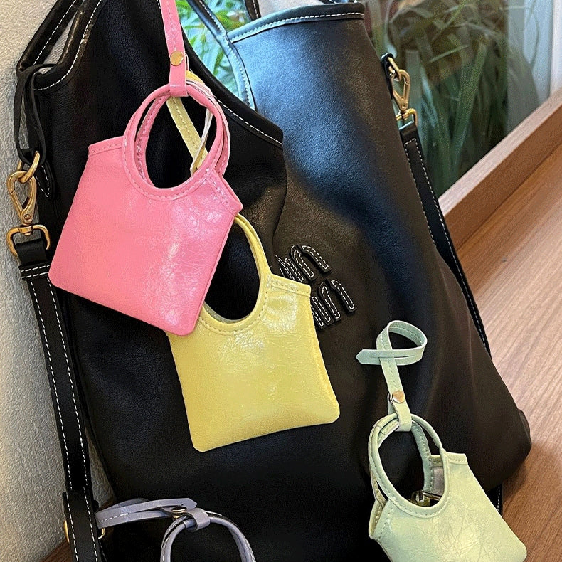 Mini Bucket Bag Leather Bag Charm