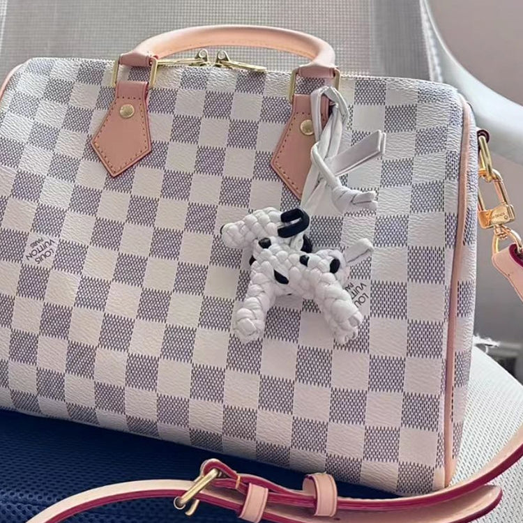 Multicolor Puppy Leather Bag Charm