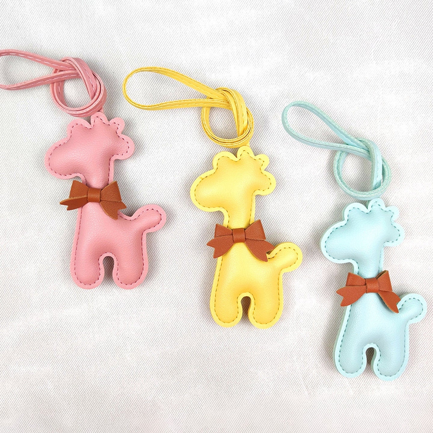 Giraffe Leather Bag Charm