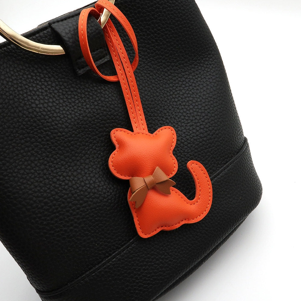 Little Cat Leather Bag Charm