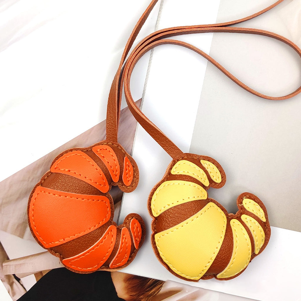 Multicolor Croissant Leather Bag Charm