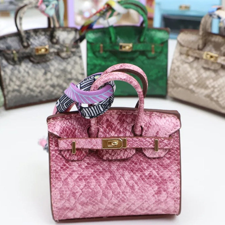 Mini Bag Crocodile Leather Bag Charm