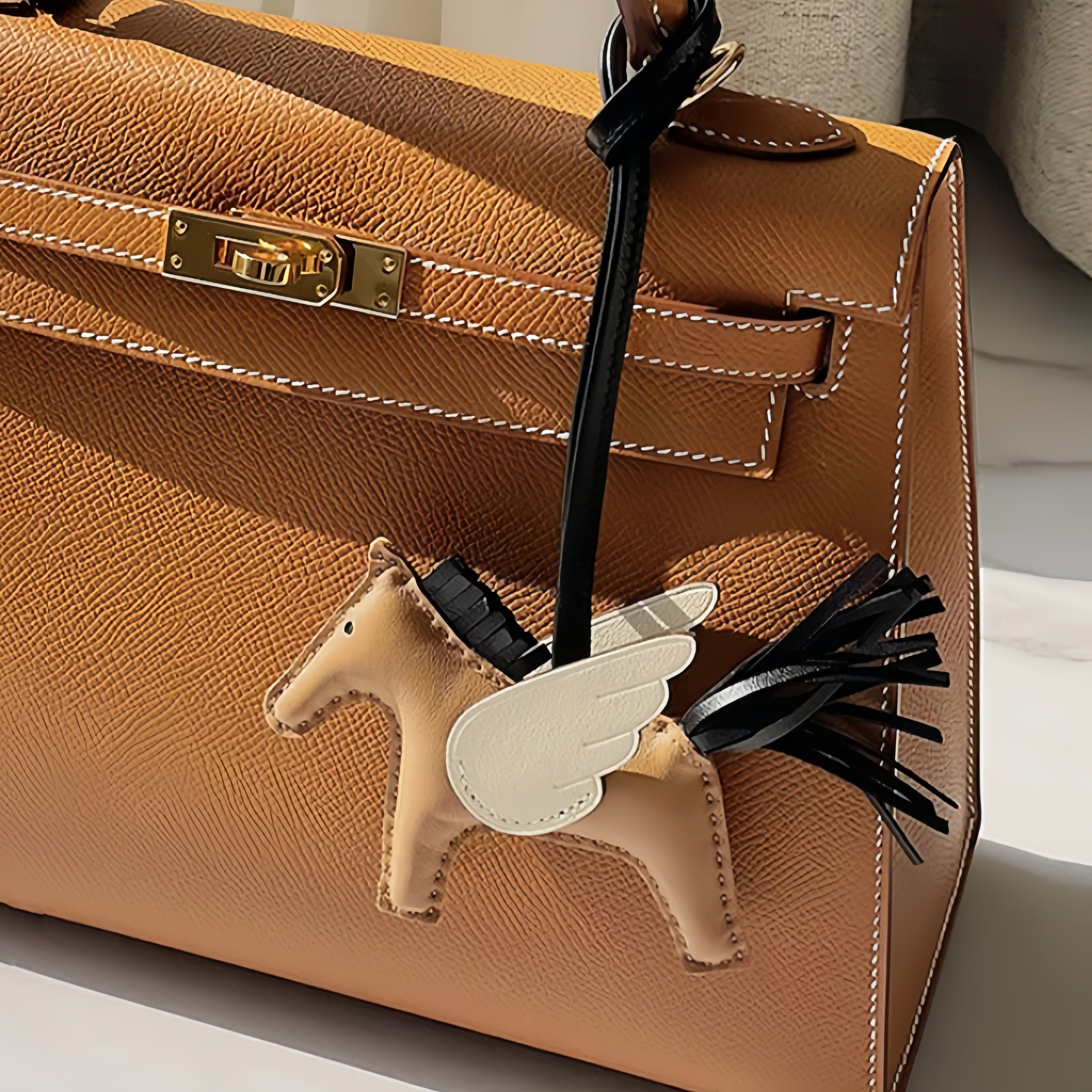 Multicolor Little Flying Horse Leather Bag Charm
