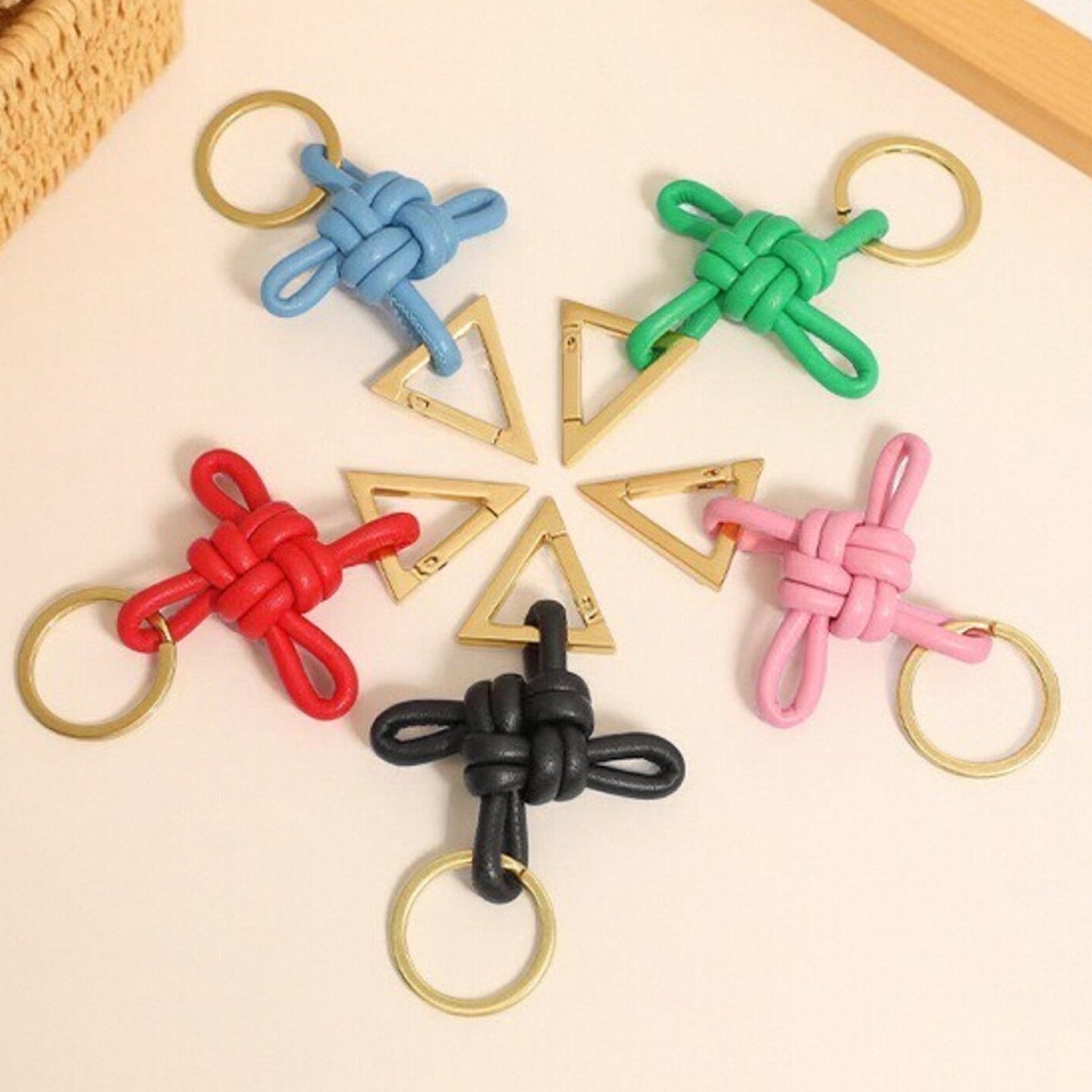 Chinese Knot Leather Bag Charm
