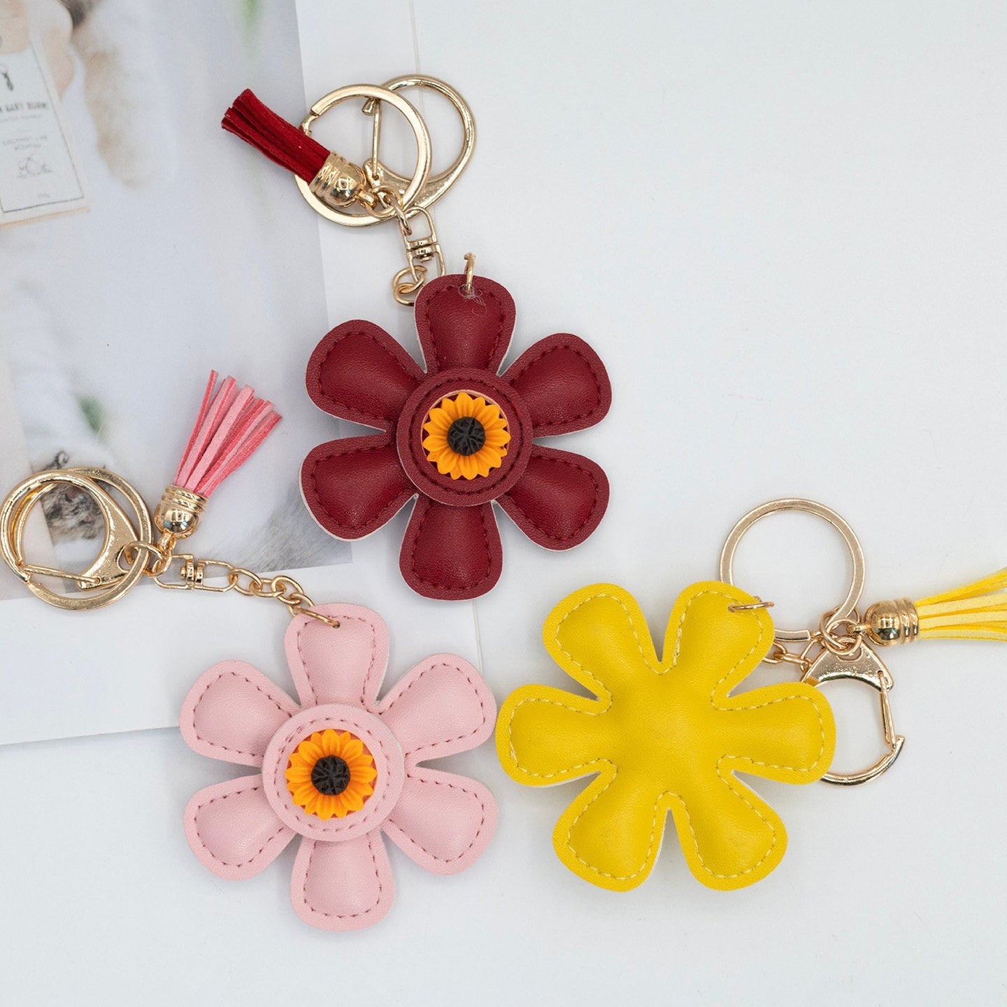 Little Flower Leather Bag Charm