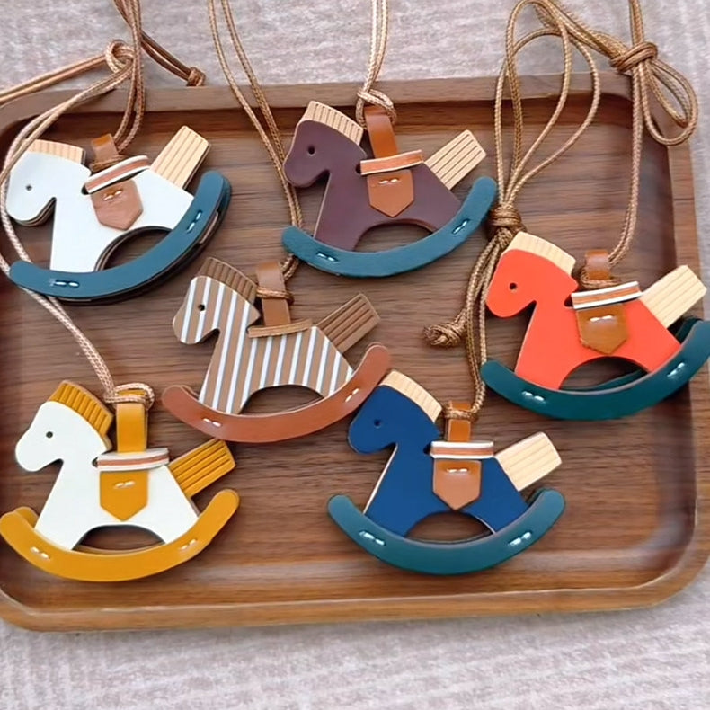 Rocking Horse Leather Bag Charm