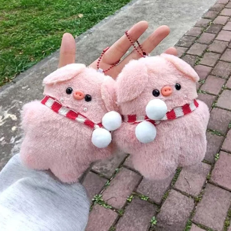Girly Pink Pig Fluffy Bag Charm