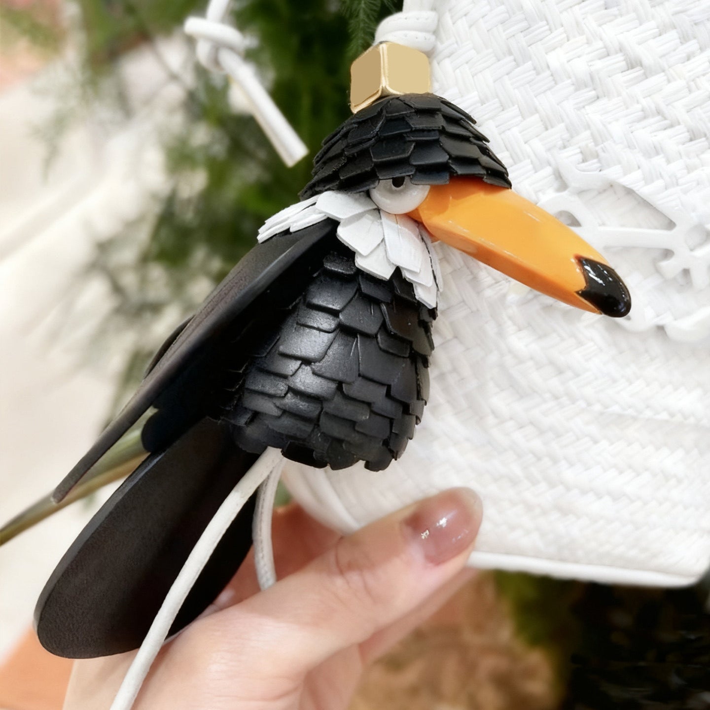 Toucan Leather Bag Charm