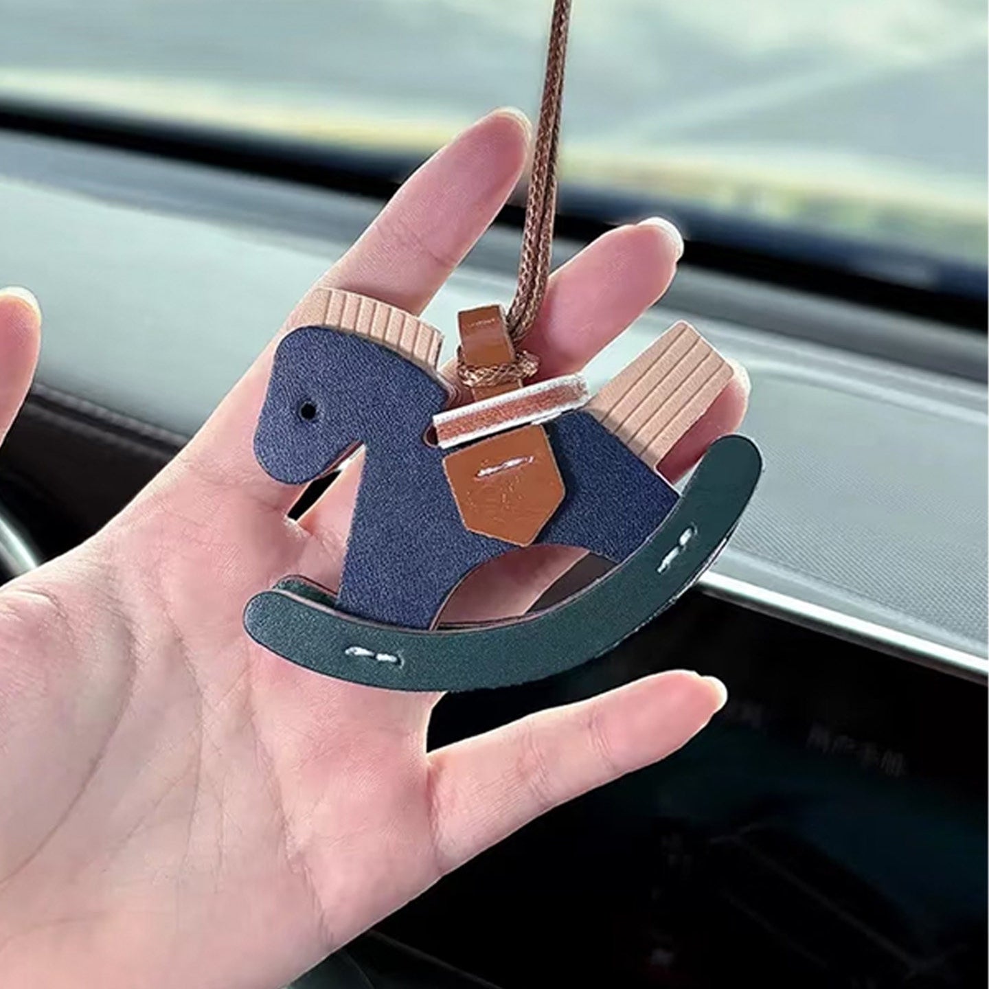 Rocking Horse Leather Bag Charm