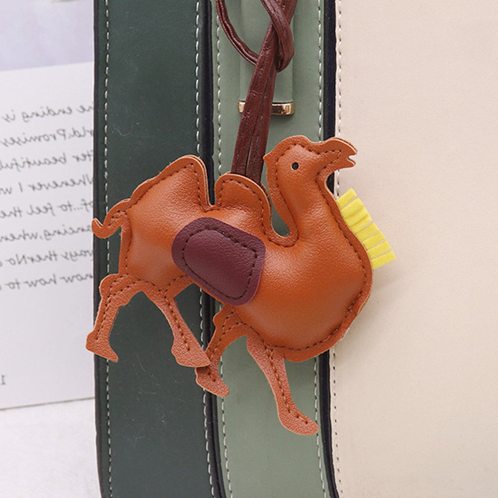 Camel Leather Bag Charm