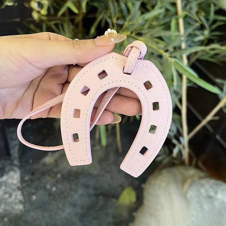 Horseshoe Leather Bag Charm
