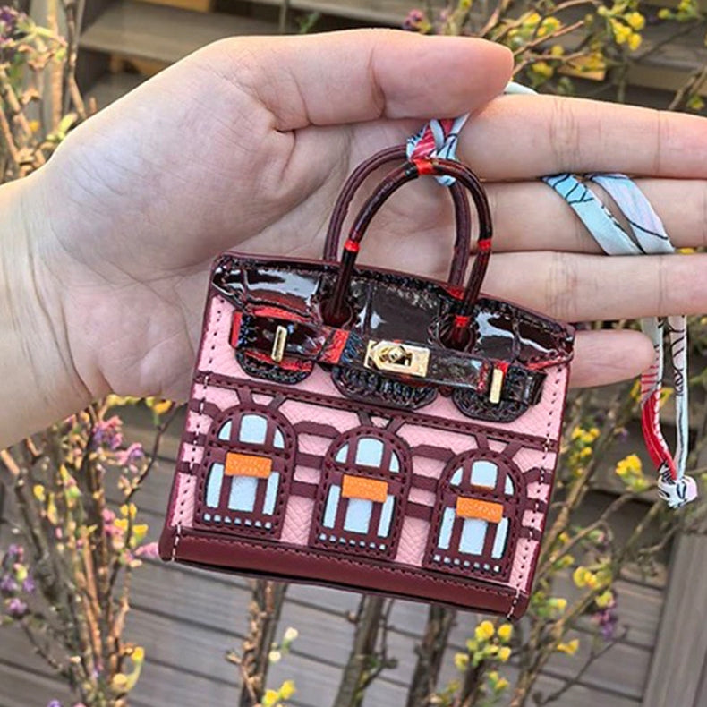 Mini House-shaped Bag Leather Bag Charm