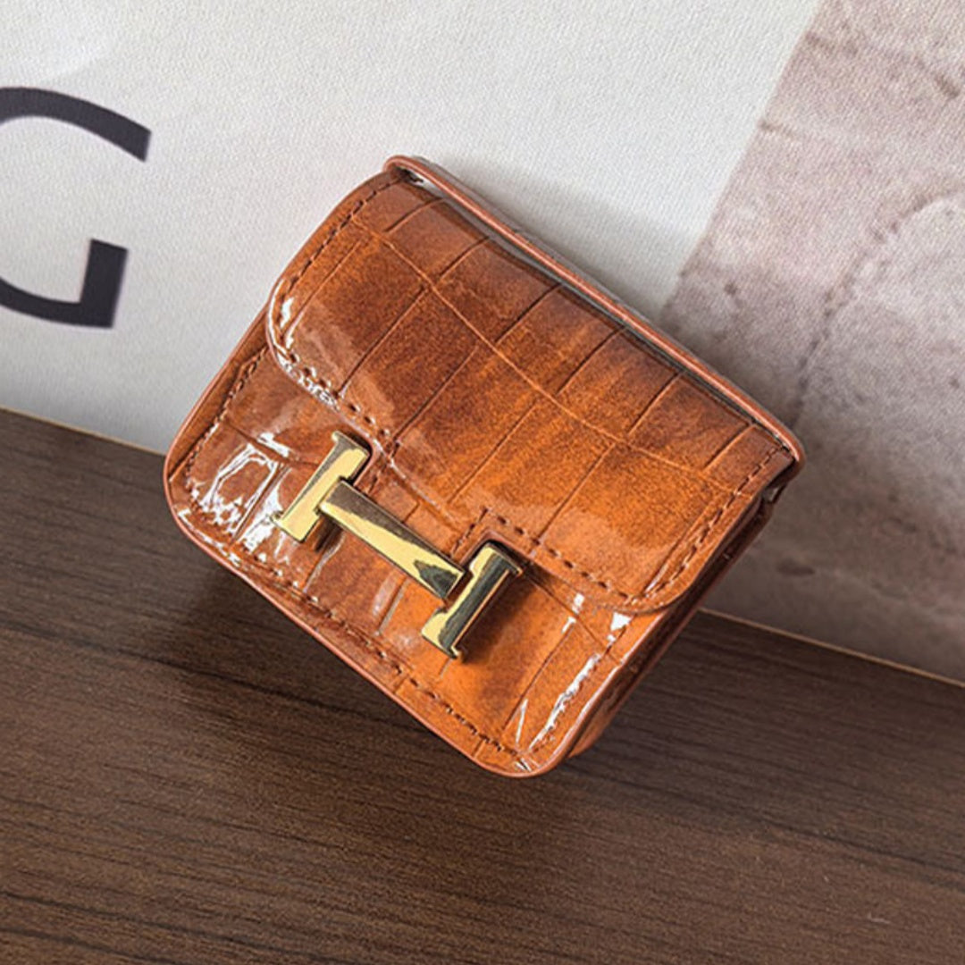 Mini Crocodile Grain Flap Bag Leather Bag Charm